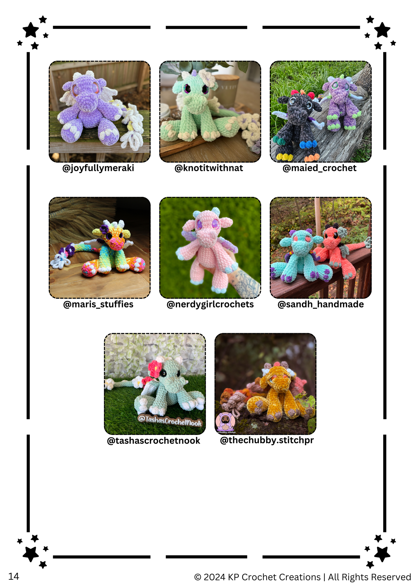 Stella the Flower Dragon PDF Crochet Pattern