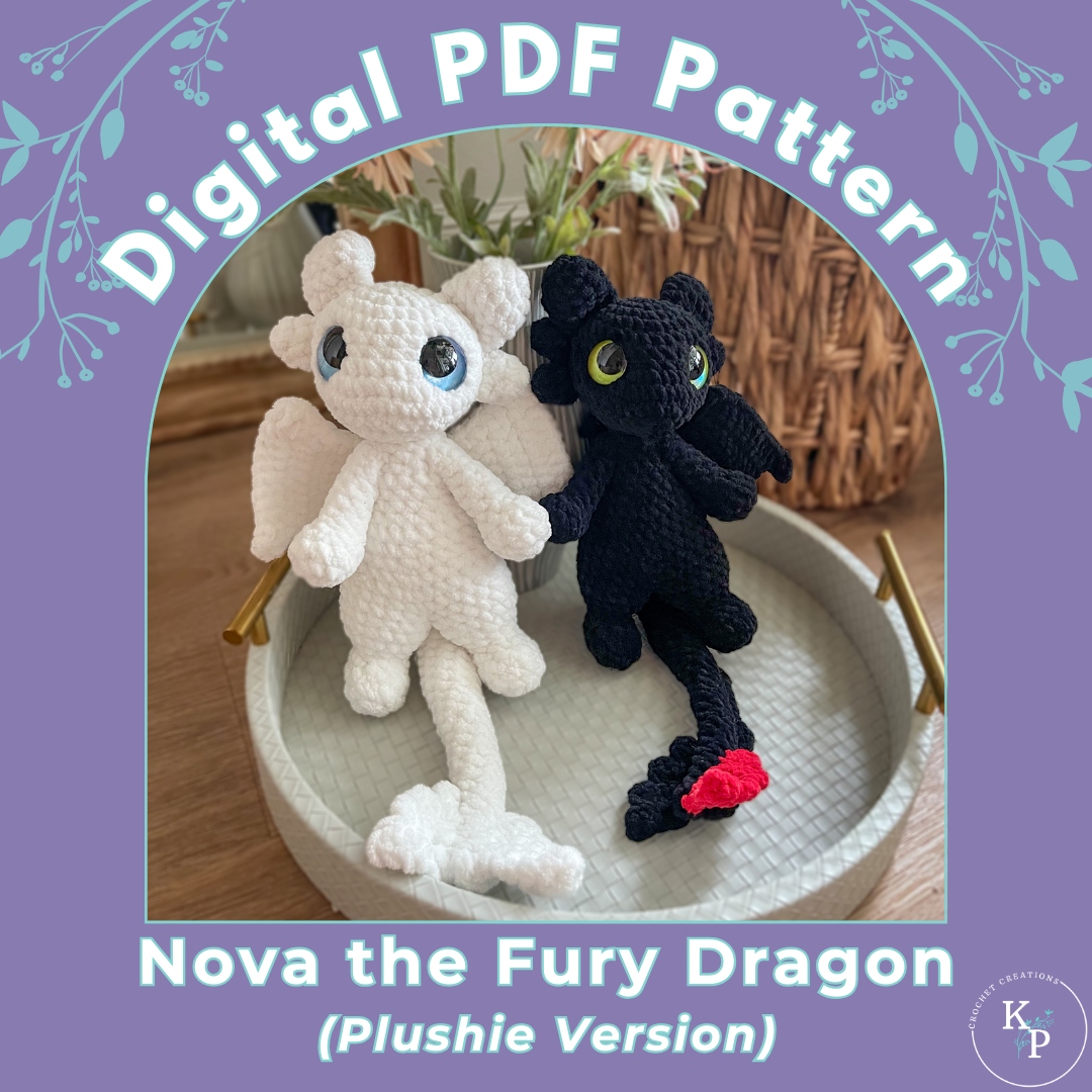 PLUSHIE Version - Nova the Fury Dragon PDF Crochet Pattern