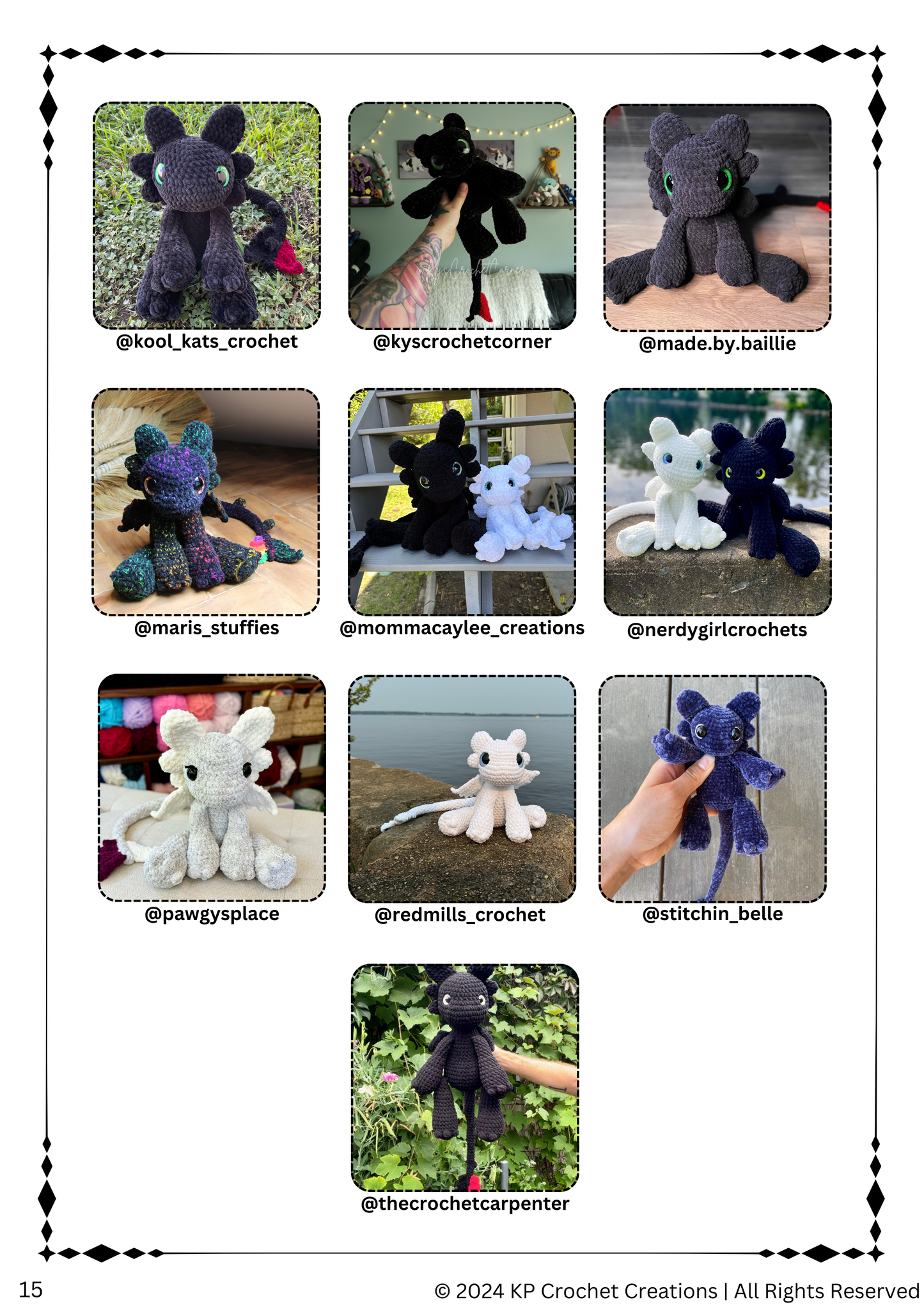 Midnight the Cuddly Fury Dragon Crochet Pattern