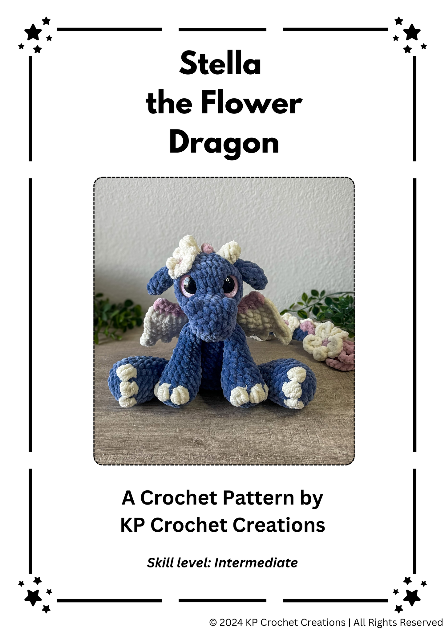 Stella the Flower Dragon PDF Crochet Pattern