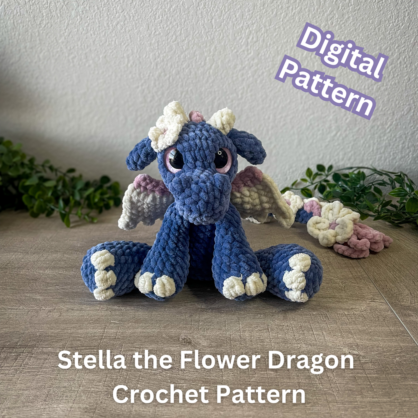 Stella the Flower Dragon PDF Crochet Pattern