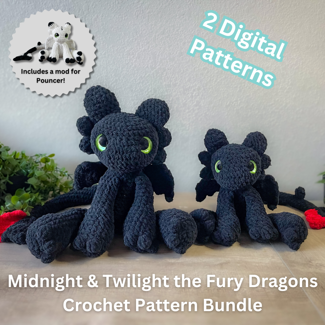 2 Pattern Bundle: Fury Dragons - Midnight and Twilight