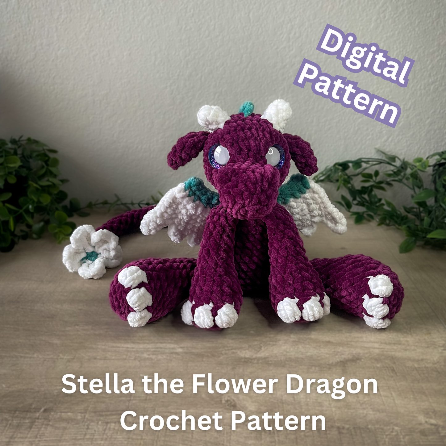 Stella the Flower Dragon PDF Crochet Pattern