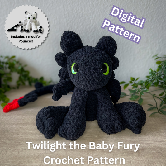 Twilight the Baby Fury Dragon Crochet Pattern